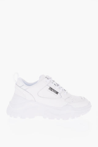 JEANS COUTURE Solid Color Leather SPEEDTRACK Sneakers with Embossed Logo 7cm