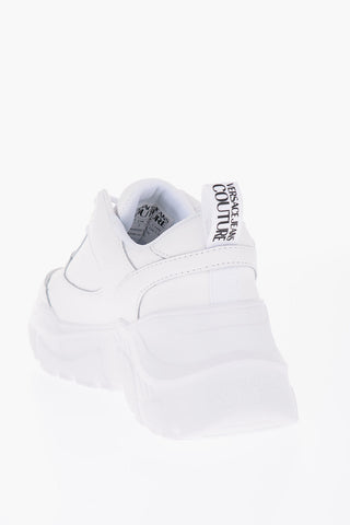 JEANS COUTURE Solid Color Leather SPEEDTRACK Sneakers with Embossed Logo 7cm