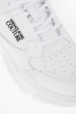 JEANS COUTURE Solid Color Leather SPEEDTRACK Sneakers with Embossed Logo 7cm
