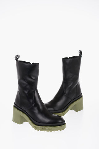 LOVE Stivaletti in Pelle con Zip Laterale 7cm