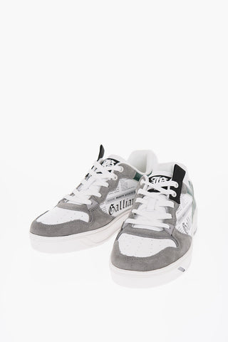 Suede Details Low-Top Sneakers with Lettering Print