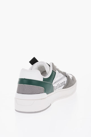 Suede Details Low-Top Sneakers with Lettering Print