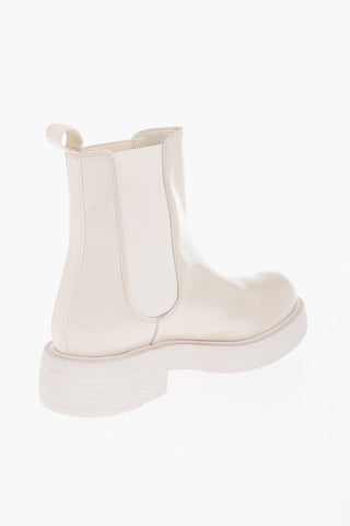LOVE Patent Leather Chelsea Boots with Printed Logo 4cm