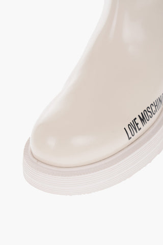 LOVE Patent Leather Chelsea Boots with Printed Logo 4cm
