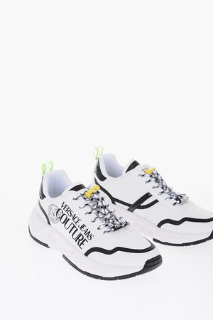 JEANS COUTURE Fabric Sneakers ATOM with Contrasting Logo Print 4.5cm