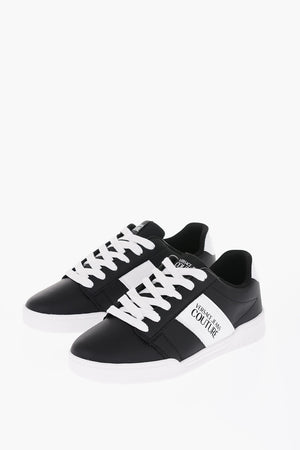 JEANS COUTURE Leather Low-top Sneakers BROOKLYN Two-tone with Embossed Logo