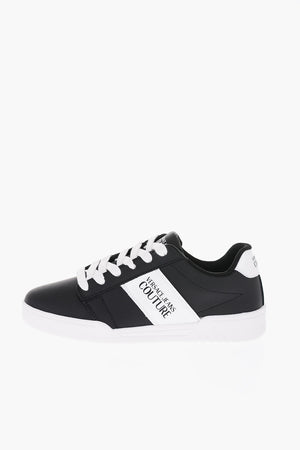 JEANS COUTURE Leather Low-top Sneakers BROOKLYN Two-tone with Embossed Logo