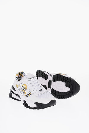 JEANS COUTURE Leather Sneakers with Baroque Detail 6cm