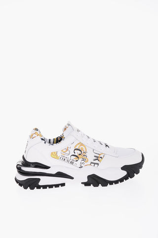 JEANS COUTURE Leather Sneakers with Baroque Detail 6cm