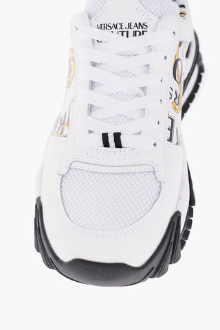 JEANS COUTURE Leather Sneakers with Baroque Detail 6cm