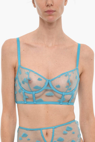 Recycled Fabric NUAGE Corset with Cloud Shaped Embroidery