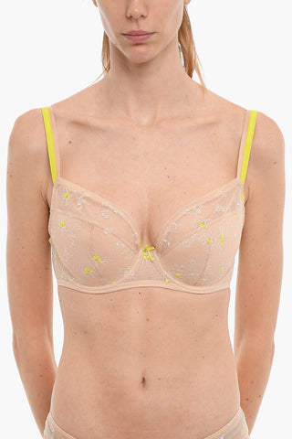 Floral-Embroidery Bra