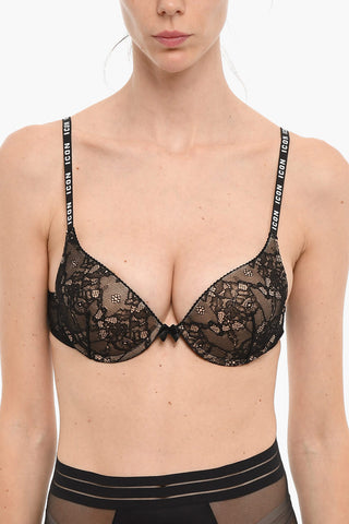 ICON Push-up Lace Bra with Logo Straps