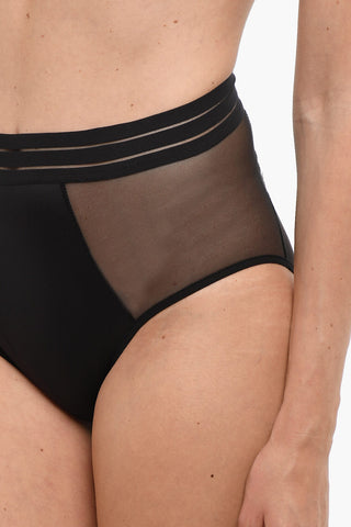 High-Waisted Briefs with See-Through Inserts