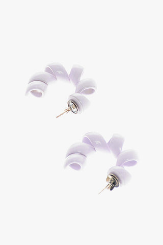 Enameled Silver TWIST Spiral-shaped Hoop Earrings