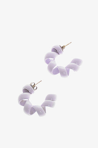 Enameled Silver TWIST Spiral-shaped Hoop Earrings