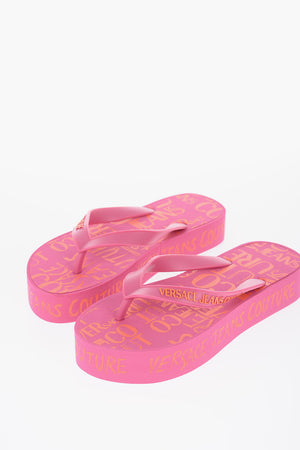 JEANS COUTURE 반복 로고 플립플랍 플랫폼 3.5cm