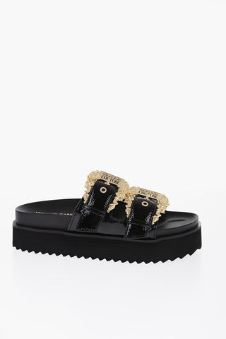 JEANS COUTURE Faux Leather ARIZONA Sandals with Golden Buckles 4.5cm