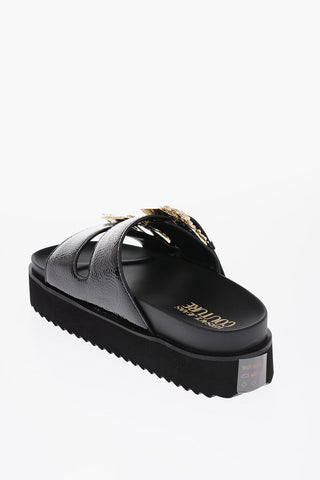 JEANS COUTURE Faux Leather ARIZONA Sandals with Golden Buckles 4.5cm