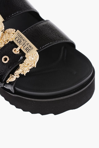 JEANS COUTURE Faux Leather ARIZONA Sandals with Golden Buckles 4.5cm