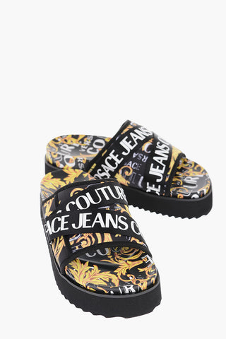 All-Over Logo and Baroque Patterned ARIZONA Sandals with Platform 4cm