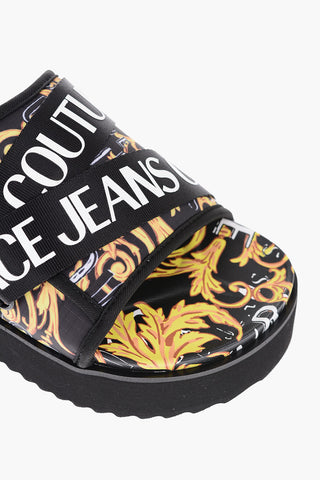 All-Over Logo and Baroque Patterned ARIZONA Sandals with Platform 4cm
