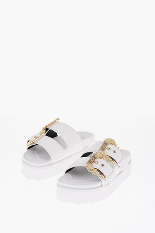 JEANS COUTURE Faux Leather ARIZONA Sandals with Golden Buckles 4.5cm