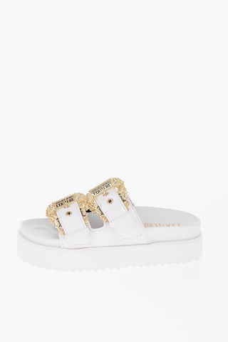 JEANS COUTURE Faux Leather ARIZONA Sandals with Golden Buckles 4.5cm