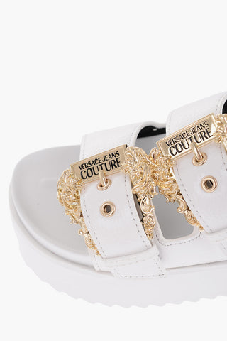 JEANS COUTURE Faux Leather ARIZONA Sandals with Golden Buckles 4.5cm