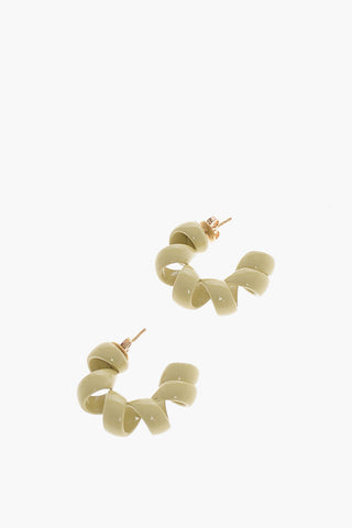 Enameled Silver TWIST Spiral-shaped Hoop Earrings