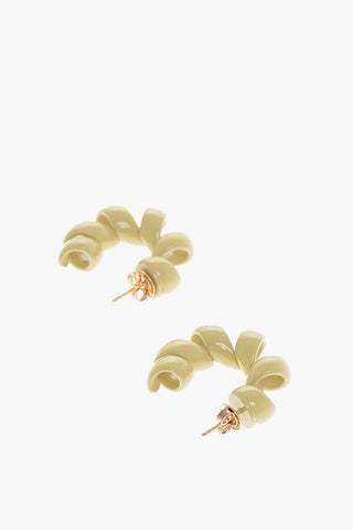 Enameled Silver TWIST Spiral-shaped Hoop Earrings