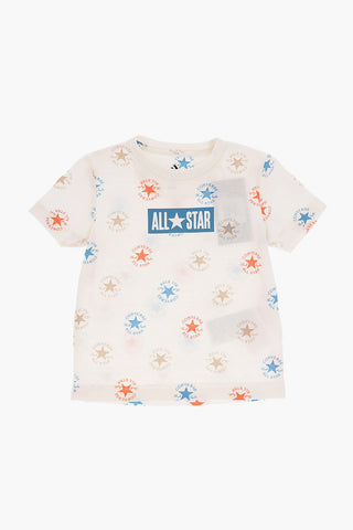ALL STAR CHUCK TAYLOR T-shirt con Logo All-Over e Shorts Mesh