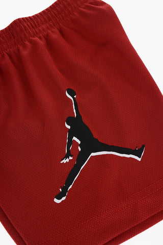 AIR JORDAN Mesh Shorts and Printed Crew-Neck T-shirt Set