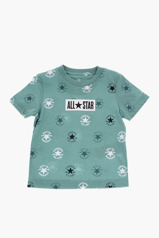 ALL STAR CHUCK TAYLOR T-shirt con Logo All-Over e Shorts Mesh