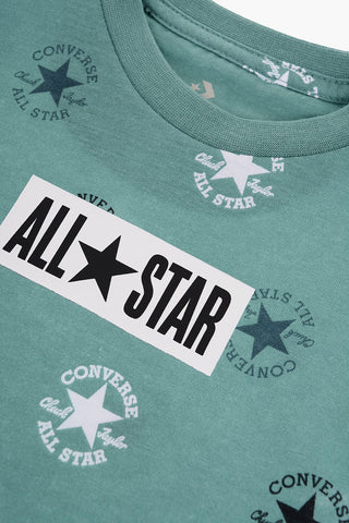 ALL STAR CHUCK TAYLOR T-shirt con Logo All-Over e Shorts Mesh
