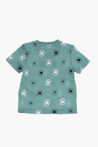 ALL STAR CHUCK TAYLOR T-shirt con Logo All-Over e Shorts Mesh