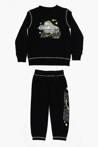 ALL STAR Printed Joggers and Crewneck Sweatshirt Set