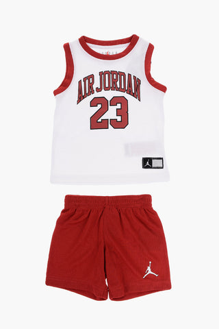 AIR JORDAN Set Canotta Girocollo e Shorts con Logo Stampato