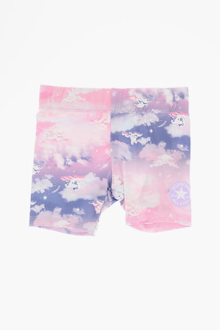 ALL STAR CHUCK TAYLOR Set T-Shirt Girocollo con Logo in Rilievo e Shorts Effetto Tie-Dye