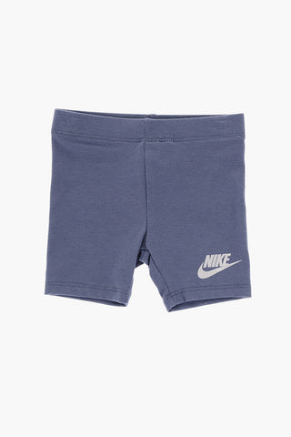 Set T-Shirt Girocollo e Shorts Ciclista con Logo Stampato