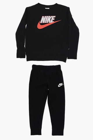 Crew-neck Sweatshirt and Joggers Set with Printed Logo