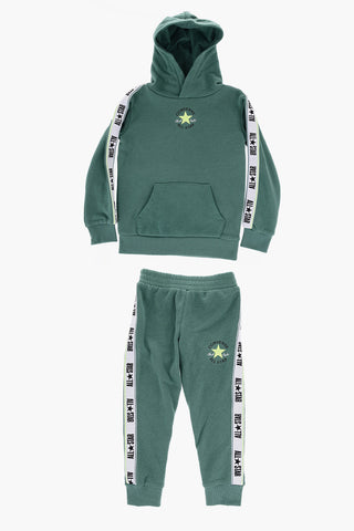 ALL STAR CHUCK TAYLOR Set Felpa Hoodie e Joggers in Tinta Unita con Banda Laterale Logata