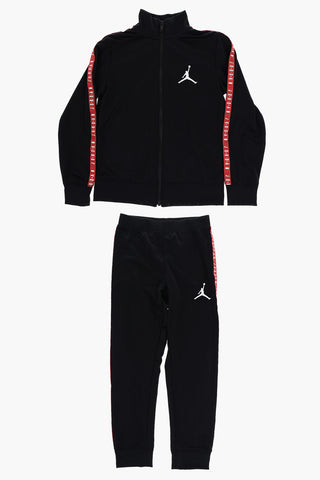 AIR JORDAN Solid Color Sweatshirt and Joggers Set with Logoed Side Band