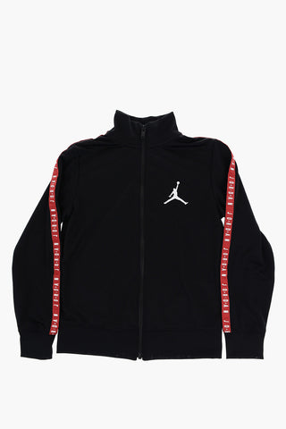 AIR JORDAN Solid Color Sweatshirt and Joggers Set with Logoed Side Band