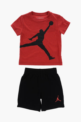 AIR JORDAN Set T-Shirt e Shorts con Logo Stampato