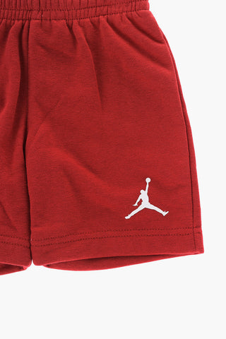 Cotton Blend T-Shirt and Shorts Set with Printed Logo