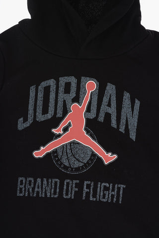AIR JORDAN Solid Color Hoodie and Joggers Set with Contrasting Side Band