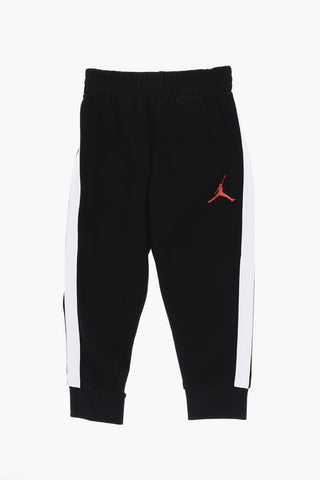 AIR JORDAN Solid Color Hoodie and Joggers Set with Contrasting Side Band