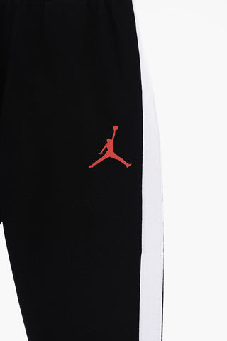 AIR JORDAN Solid Color Hoodie and Joggers Set with Contrasting Side Band