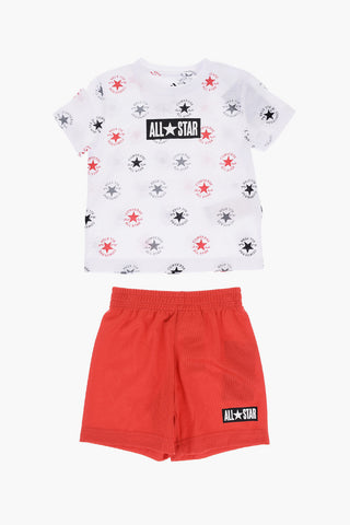 ALL STAR CHUCK TAYLOR All-Over Logo Print T-Shirt and Shorts Set